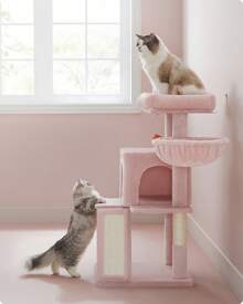 Feandrea Cat Tree, Cat Tower, Widened Perch For Large Cats, Jelly Pink - Pink - View 2