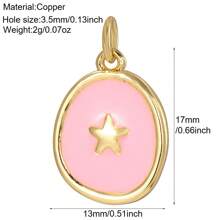 1 pezzo Ciondolo smaltato a mezzaluna, medaglia a forma di cuore, pentagramma a forma di fulmine, ali, cuore, croce, accessori per gioielli fai-da-te, orecchini, collana, braccialetto