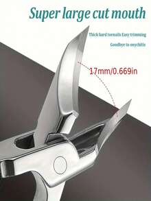 现代不锈钢趾甲钳，25° 角刀片 - 防溅设计，适用于厚指甲/嵌甲，符合人体工程学的防滑手柄，黑色和绿色（假日绿手柄） - 足部护理工具 - 彩色 - 查看 6