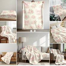 Bowknot Prints Ultra-Soft Flannel Throw Blanket Digital Printing, 280gsm, All-Season Comfort Polyester Blankets Great Gift For Friend, Family, Wedding, Birthday,Warm,Soft,Comfortable,Cozy Personalized Ideal Gifts For Him,Her,Boyfriend,Girlfriend,Dad,Mom,Family,Friends,Pets ,For Anniversaries,Valentine's Day,Mother's Day,Birthdays,Father's Day,Weddings,Graduation,Christmas,Housewarming Sofa,Bed,Car,Bedroom,Living Room,Office,Outdoor Camping,Beach,Wall Decoration - Nhiều màu 5 - Xem 9
