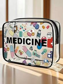 New Mini Makeup Bag - Transparent Toiletry Bag, Travel Essentials, Zipper Portable Travel Toiletry Bag, Waterproof Beach Clear PVC Toiletry Bag, Transparent Storage Bag, Cable And USB Port Storage Bag, Airport Aviation Standard PVC Cosmetic Bag For Storing Medicines, Medical Kits, Etc. - Multicolor - View 4