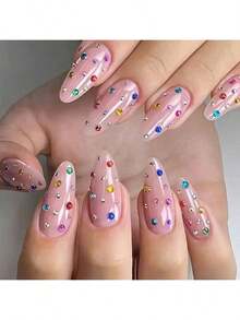 Conjunto de strass de cristal superbrilhante, tecido, arte de unhas e decoração de fantasias - joias de resina de alta reflexão, perfeito para designers de moda, cosplayers e estilistas de noivas, ótimo para presentes de Natal e Halloween, suprimentos para unhas à prova d'água e hipoalergênicos, pingentes para unhas - Multicolorido - Ver 9