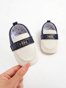 婴儿鞋 男童女童 婴儿运动鞋 非橡胶底 幼儿婴儿床 学步鞋 - 藍白色 - 查看 4