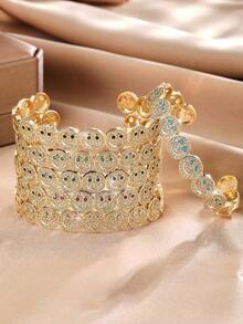 1 pieza Decoración con baño de cobre con cara sonriente y circonita cúbica, adecuada para fiestas y reuniones