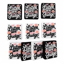 25pcs "We Listen & Don't Judge" Inspirational Quote Silicone Beads, Floral Pattern, Durable DIY Craft Beading, Suitable For Keychain, Bracelet, Necklace, Pen Decor And Jewelry Making, Fun Typography High Quality Silicone Beads & Bead Assortments - Slogan Series - View 7