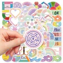 60Pcs Calm Strips Anxiety Stickers Calm Stickers Sensory Stickers Aesthetic Stickers Graffiti Stickers Inspirational Stickers Vinyl Waterproof Stickers For Journaling Computer Scrapbook Luggage Water Bottle Phone - B - View 8