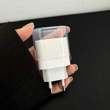 1个充电器保护套 [英国20W充电器保护套] [欧盟20W充电器保护套] [美国18/20W充电器保护套] 方形/波浪形透明，透明黑色TPU充电器保护套，防尘 - 彩色 - 查看 5