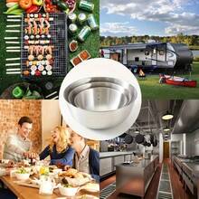 3pcs Stainless Steel Mixing Bowl Set, Durable & Food-Safe, Ideal For Kitchen Prep & Outdoor Cooking, BBQs & Grilling Essentials