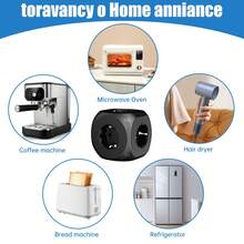 5-Outlet Multi-Function Power Strip, 4000W High Power, Suitable For Bedroom, Living Room, Workshop, Office, Etc.