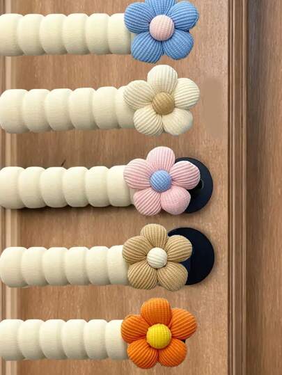 4-1 件浅色花卉门把手保护器，静音防撞门护罩，静电门把手保护器，防止损坏墙壁和门锁，适用于浴室、户外、卧室、门把手