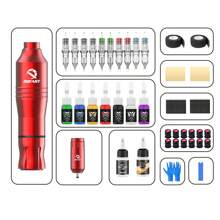 DQFART Wireless Tattoo Gun Kit, A Complete Tattoo Kit With Power Supply. Built-In Tattoo Machine, Battery Charging Compartment, Ink, Tattoo Needles And Various Tattoo Supplies. Suitable For Beginners And Artists