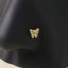 1 chiếc khuyên mũi hình bướm chữ L mạ vàng 14K, nặng 20g, kiểu dáng dễ thương dành cho nữ. - Đinh vít mũi chữ L - Xem 2