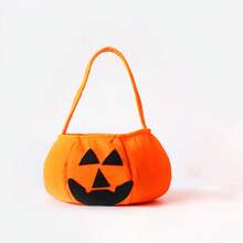 1 件/3 件可爱万圣节便携式南瓜包不给糖就捣蛋儿童糖果袋万圣节快乐礼物南瓜背包单肩包 - 橘色 - 查看 3