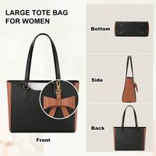 NEWHEY Handbags For Women Large Capacity PU Leather Tote Bags For Women With Zip, Shoulder Bag Ladies Handbag Tote Bag For School Work Travel Shopping