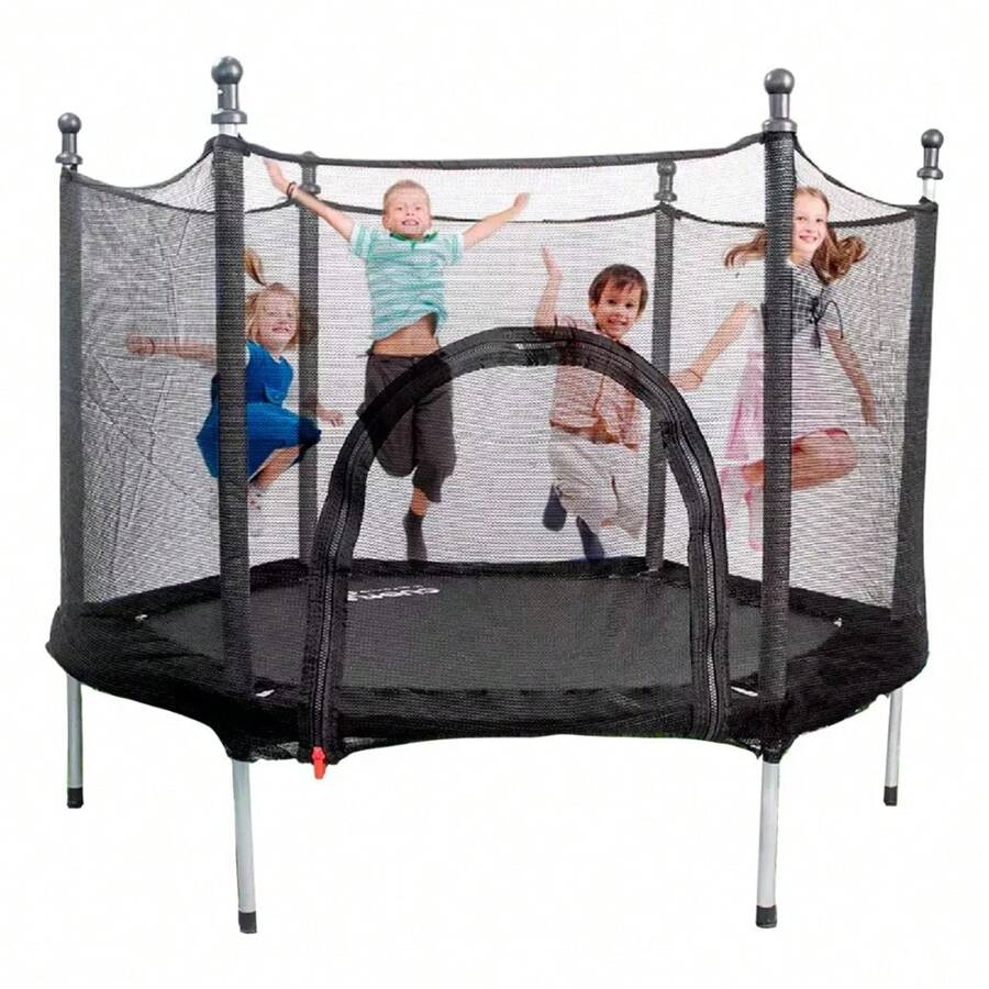 Trampolín Brincolín Tumbling Niños Infantil Red De Seguridad Lona De Salto Negro Cobertor De Resortes Negro - color oscuro - Ver 1