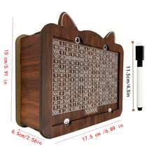 Wooden Piggy Bank, $5000&$10000 Challenge Coin Cat Piggy Bank, With Currency Target And Numbers, Including Whiteboard Pen, Christmas Gift - Multicolor - View 4