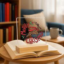 Plaque décorative et panneaux Léopard Renne Noël, Renne, Renne espion, Joyeux Noël, Famille de Noël, Noël - Décoration de bureau mignonne, Décoration de bureau, Décoration de maison, Décoration murale, Décoration de table, Décoration de chambre