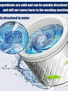1 Box Of 12 Washing Machine Cleaner, Descaler, 12 Deep Cleaning Tablets For Front And Top Loading Washing Machines, Laundry Tub Deodorizer - Blue - View 6