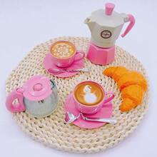 Children's Realistic Coffee Machine Toy Set, Montessori Kitchen Role Play Afternoon Tea Party Toy, With DIY Desserts And Snacks, Simulated Espresso Machine, Cups, Cakes And Tableware Accessories, Educational Toy For Boys And Girls, Interactive Coffee Shop Game, Develops Hands-On Ability And Imagination - Multicolor - View 7