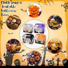 10/20 Packs Decorative Halloween Candy Treat Boxes Durable Goodie Wrapping Box Reusable Snack Packaging Container For Garden Indoor Halloween Trick Or Treat Party Favors Supplies