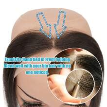 Women Forehead Hairline Toupee Human Hair Skin Lace Hairpieces Full Lace 100% Real Human Hairpieces Cover Up Patch Receding Hairline Straight Hair Topper Wigs - #2 Dark Brown - View 8