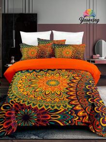 3入組/套圖案印花被套（1入組被套和2入組枕套）波西米亞風格織物床上用品適合四季