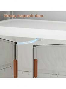 4/5layers Home Decorations Display Rack Big Capacity Storage Cabinet Plastic Foldable Shoe Shelf Collapsible Clear Shoe Boxes Stackable With Door Easy Assembly Living Room Stuff - 白色 - 查看 8