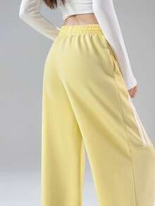 JUTU 时尚工装裤 2025 秋季高腰直筒宽松休闲裤 - 1A05黃拼白 - 查看 6