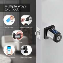 WELOCK PCB33 Smart Door Lock With Handle – 6-In-1 Keyless Entry With PIN Code, Temporary Code, RFID Card, Bluetooth, Mechanical Key & WiFi – Works With Alexa Via WiFiBox2 – Easy To Install, Ideal For Homes, Apartments & Short-Term Rentals