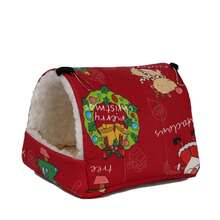 Parrot Hammock Hamster Thickening Nest Small Pet Xuanfeng Bird Peony Bird Bird's Nest Winter Warm Sleeping Bag Squirrel - Red - View 5