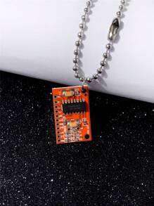 1pc Cyberpunk Style Circuit Board Pendant Necklace With Stainless Steel Chain, Suitable For Music Festivals, Parties, And Daily Wear - Multicolor - View 15