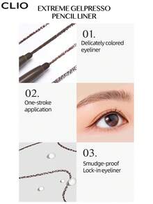 Clio K-Beauty 極致凝膠眼線筆 3mm 凝膠/果凍眼線筆 高顯色 高顯色度 塗抹順滑 持久 霧面 防水 防汗 適合日常妝容 韓系妝容風格 - 05 MUTE BROWN - 查看 4