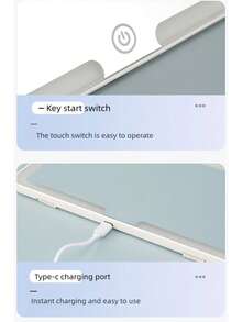 1pc LED Light Makeup Mirror For Car Sun Visors, Rechargeable Makeup Mirror, Adjustable Brightness, 3 Lighting Modes, Touch Screen, Universal For Cars, Trucks And SUV,600mAh