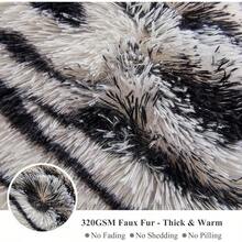 20x54 Fluffy Cheetah Print Body Pillow Cover, Leopard Print Plush Fuzzy Pillowcase With Zipper, Farmhouse Shaggy Long Pillow Cover Women Side Sleepers, Pink - 黑色斑馬紋 - 查看 5