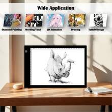 A4 LED Art Tracing Pad, Ultra-Thin 5mm Light Box With Stepless Dimming For Sketching, Stenciling & Crafting - Black - View 6