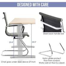 WAHSON OFFICE CHAIRS 2PCS PU Leather Office Chair Metal Frame Conference Chair For Meeting Room/Reception Area - 黑色 - 查看 7