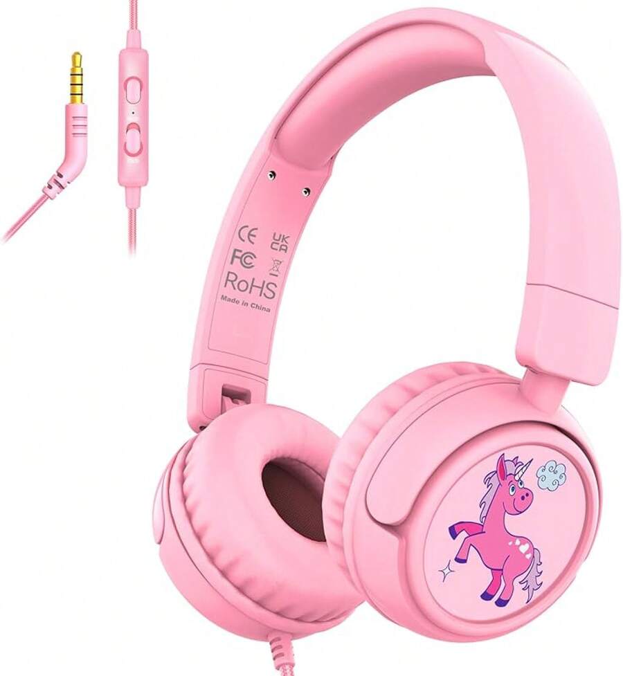 V1 S Headphones, Wired Stereo Foldable-3.5mm Adjustable On-Ear Headphones S School/Toddlers/Childrs/Tes/Boys/Girls//Tablet//Phones/Travel/Plane (Gre)