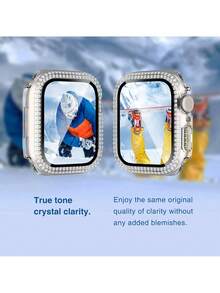 4pcs Shiny Crystal Diamond Protective Case With Screen Protector, Compatible With Series Ultra/SE/11/10/9/8/7/6/5/4, Fits 40/41/42/44/45/46/49mm Case, Shiny Protective Cover - Transparent + Pink + Rose Gold + Colorful - View 10