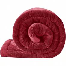 Cozy Twin Blanket, Temperature, Plush To Microfiber Reverse, Box Quilting, Reversible, Soft All - Season, Lightweight Summer Cover Bed, Couch And Sofa, Twin/Twin XL, Burgundy - Burgundy - View 3