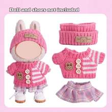 1/2 Set Fashion Doll Clothes, Suitable For 6.69 Inch Dolls (Doll Not Included), Hand-Knitted Outfit Including Bucket Hat, Sweater And Pants Or Skirt, DIY Fashionable And Fun Accessories, Cute Doll Accessories For Play And Display, Great For Birthday, Anniversary And Holiday Gifts (Shoes And Doll Not Included) - Multicolor - View 2