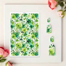 DONQE 美丽植物图案印花水转印纸，制作软陶瓷耳环，双面水粘土转印贴纸 DIY 手工模具