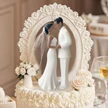 Wedding Cake Topper Elegant Couple Sculpture Realistic Keepsake Bride Groom Statue Decorative For Bridal Showers Anniversaries