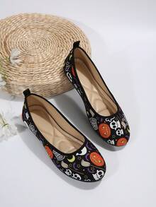 Zapatos planos transpirables y antideslizantes para mujer, bailarinas para uso en exteriores en color negro