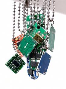 1pc Cyberpunk Style Circuit Board Pendant Necklace With Stainless Steel Chain, Suitable For Music Festivals, Parties, And Daily Wear - Multicolor - View 6