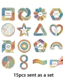 Anxiety Relief Stickers, Anxiety Sensory Colorful Stickers, Textured Sensory Adhesives, Can Relieve Stress, Very Suitable For Use On Desks, Classrooms, Key Chains, Mobile Phone Back Covers, Etc., A Variety Of Colors And Styles Are Available, Effectively Relieve Stress And Anxiety. - Multicolor - View 3