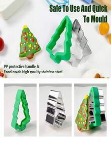 1pc Stainless Steel Sandwich Mold Christmas Series Baking Tool Set For . Selected Stainless Steel Material, Which Is Hard, Drop-Resistant And Not Easy To Deform. The Edges Are Polished Smooth To Prevent Hand Injuries; It Includes Classic Christmas-Shaped Molds Such As Christmas Trees, Snowmen, And Bells. It Can Not Only Press Out Regular Sandwiches, But Also Be Used To Make And Rice Balls; Halloween, Christmas, Thanksgiving,