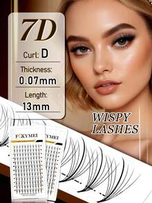 FOXYMEI 12 Reihen Wischige Vorbereitete Fächer Wimpern C/D Krümmung 5D 7D 9D Spike Wimpernverlängerung 8-15mm Hochwertige Wimpernbüschel Importierte Materialien Vorbereitete Volumen Fächer Wimpern Weich Leicht Natürlich Falsche Wimpern Wimpernbüschel, Einzelwimpern, Künstliche Wimpern