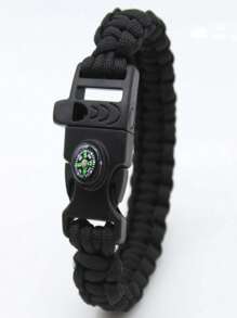 Adjustable Emergency Survival Bracelet With Whistle And Compass, Survival Kit For Camping, Outdoor Travel, Hiking