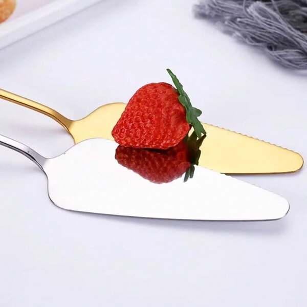 Espatula Pá Dourada Servir Bolo Torta Sobremesa Pizza Inox