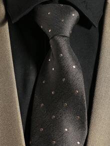 1 件男士时尚波尔卡圆点拉链领带，酒红色/海军蓝/卡其色/棕色，方便的领带选择